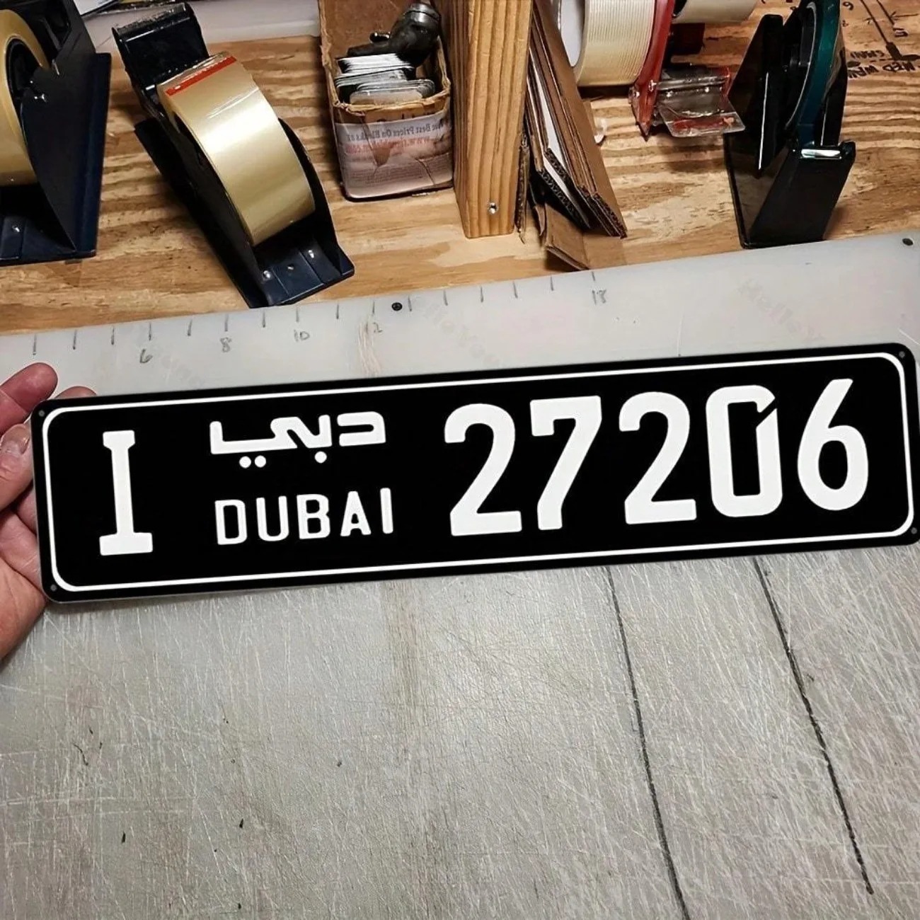 Car Accessories Dubai - Engraved Aluminum Dubai‑Themed Street Sign, Rustproof