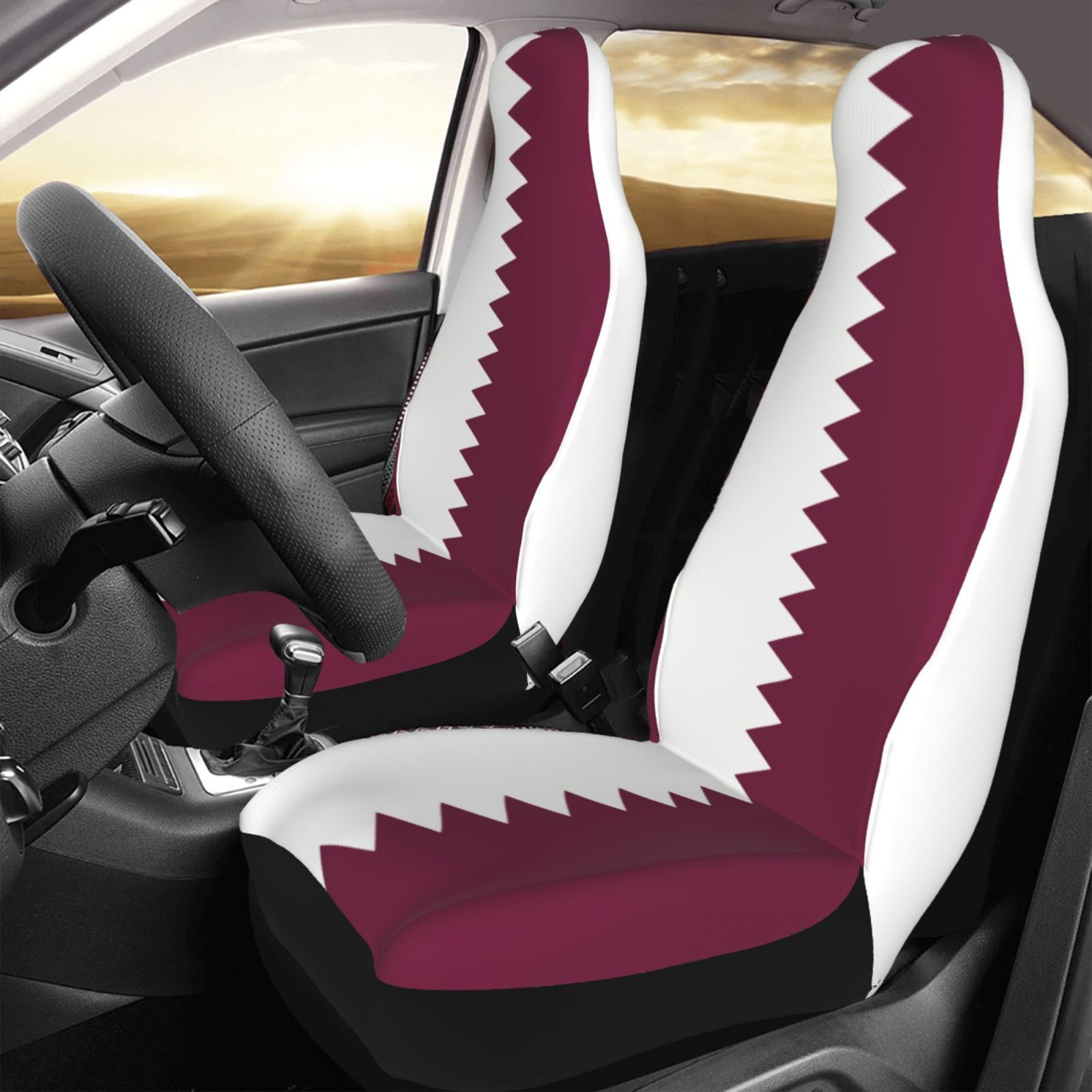 Qatar Flag Printed Patriotic-t - đánh giá và giá Car Accessories Qatar