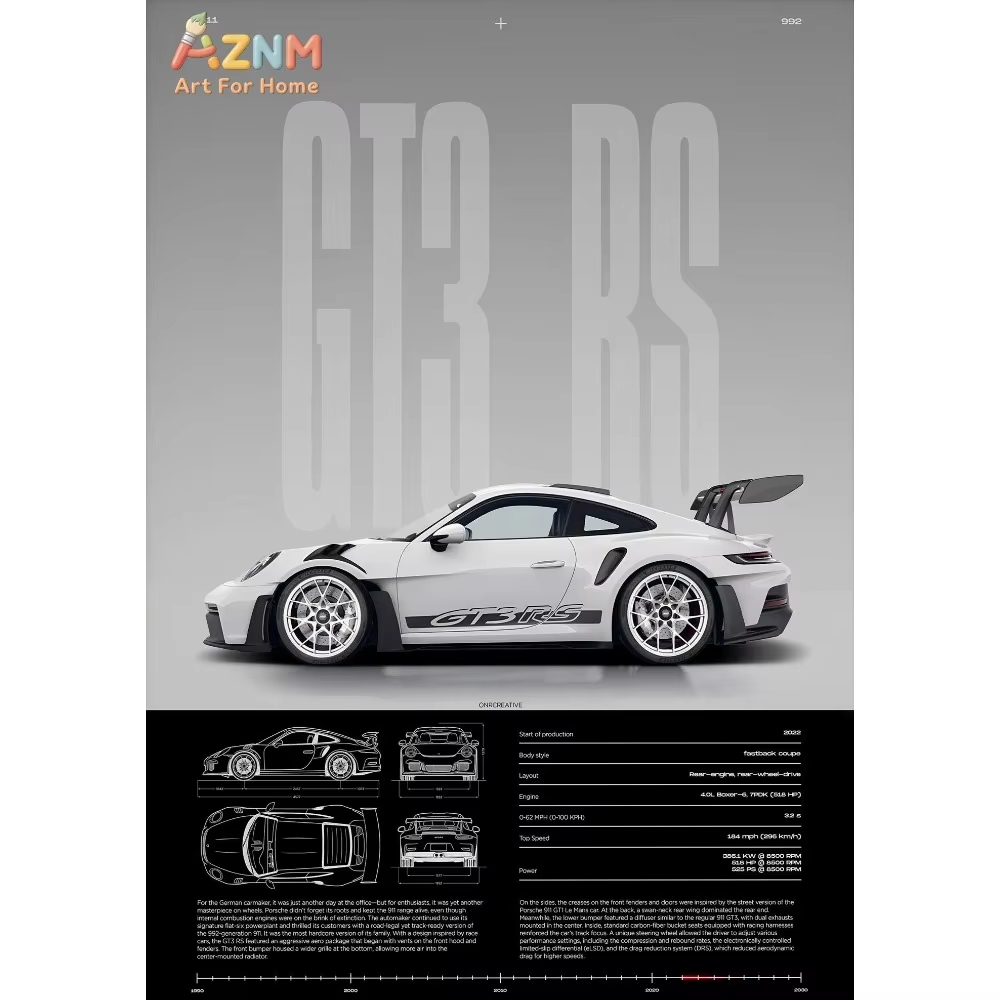 1pc Minimalist 911 GT3-RS 718  - đánh giá và giá Car Accessories For Inside