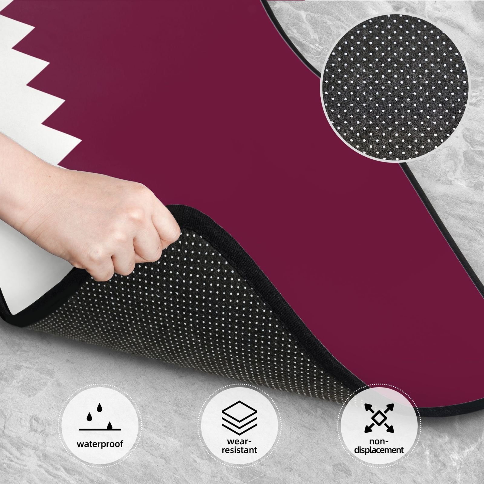 Flag of Qatar Pattern Car Floo - đánh giá và giá Car Accessories Qatar